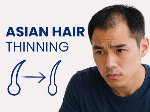An Asian male with hair thinning